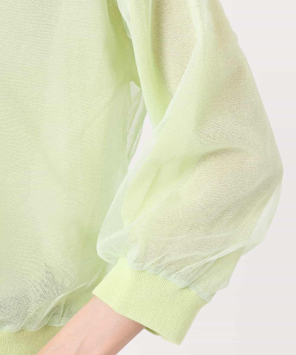 FKSGD50160 MK MICHEL KLEIN(MK ミッシェルクラン) [洗える]チュールシアーニットカーディガン ライムグリーン