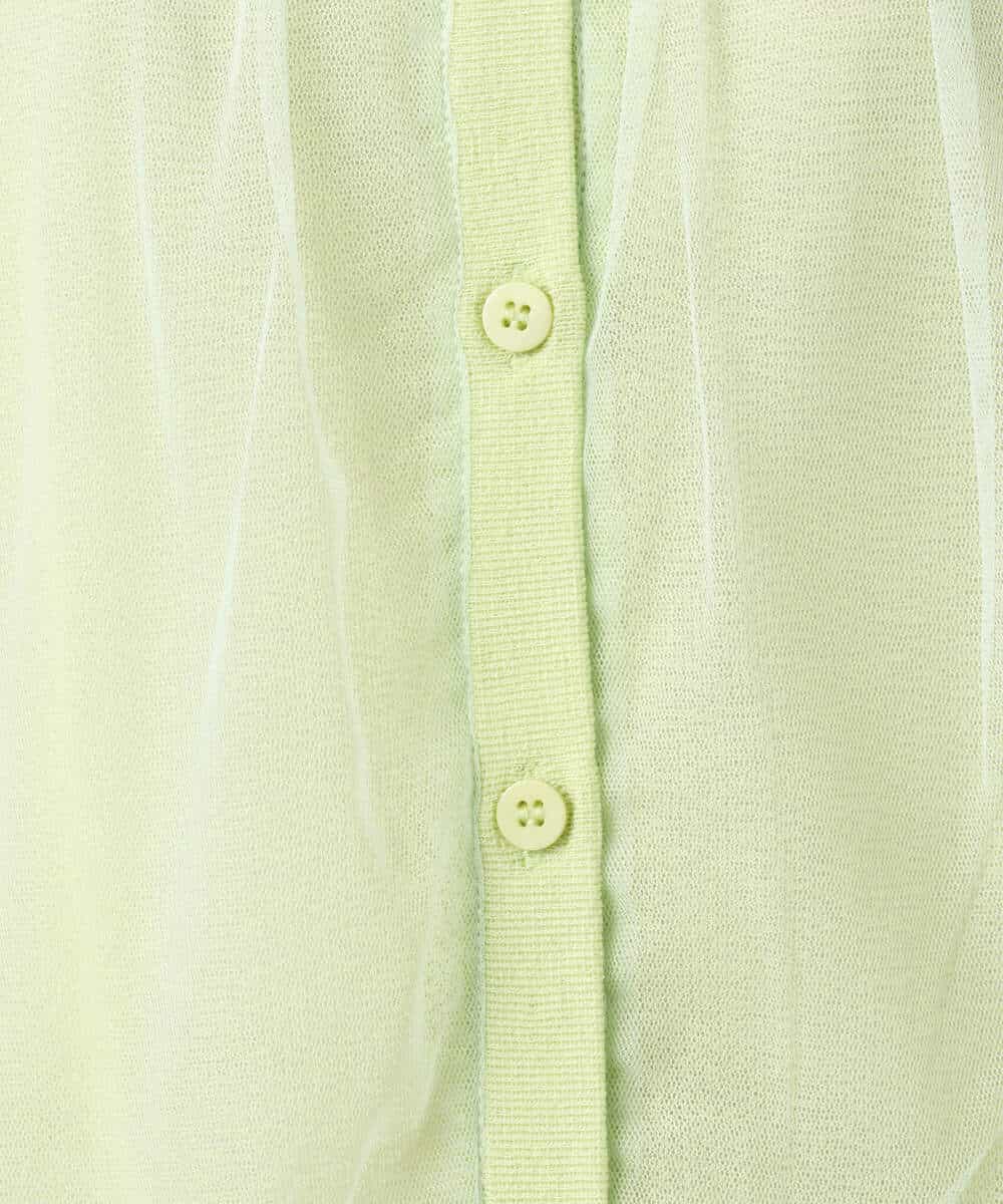 FKSGD50160 MK MICHEL KLEIN(MK ミッシェルクラン) [洗える]チュールシアーニットカーディガン ライムグリーン