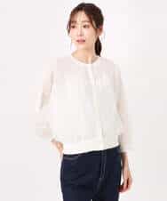 FKSGD50160 MK MICHEL KLEIN(MK ミッシェルクラン) [洗える]チュールシアーニットカーディガン ライムグリーン