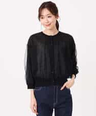 FKSGD50160 MK MICHEL KLEIN(MK ミッシェルクラン) [洗える]チュールシアーニットカーディガン ライムグリーン