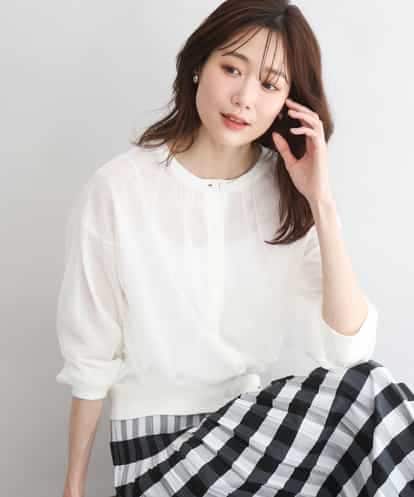 FKSGD50160 MK MICHEL KLEIN [洗える]チュールシアーニットカーディガン