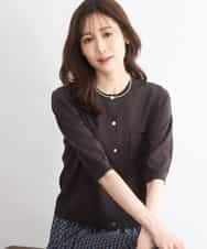 FKSGD53140 MK MICHEL KLEIN(MK ミッシェルクラン) [UVカット/接触冷感/洗える]コンパクトニットカーディガン ブラウン