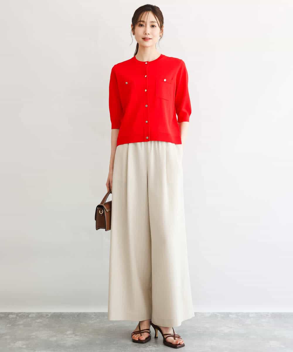 FKSGD53140 MK MICHEL KLEIN(MK ミッシェルクラン) [UVカット/接触冷感/洗える]コンパクトニットカーディガン ブラウン