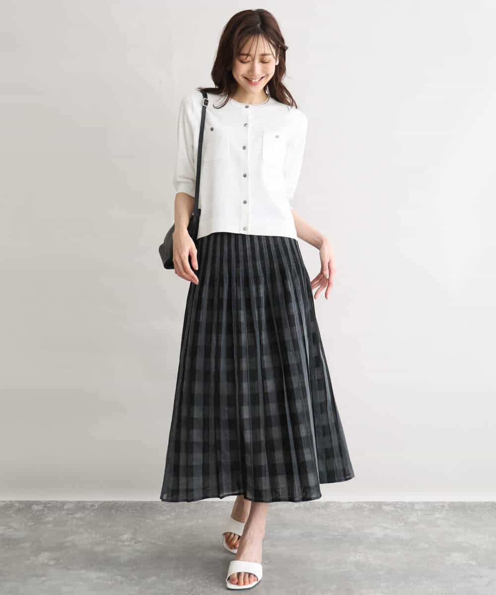 FKSGD53140 MK MICHEL KLEIN(MK ミッシェルクラン) [UVカット/接触冷感/洗える]コンパクトニットカーディガン ブラウン