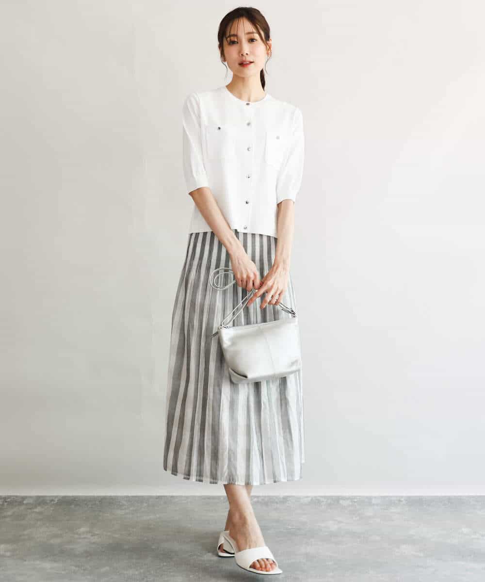 FKSGD53140 MK MICHEL KLEIN(MK ミッシェルクラン) [UVカット/接触冷感/洗える]コンパクトニットカーディガン ブラウン