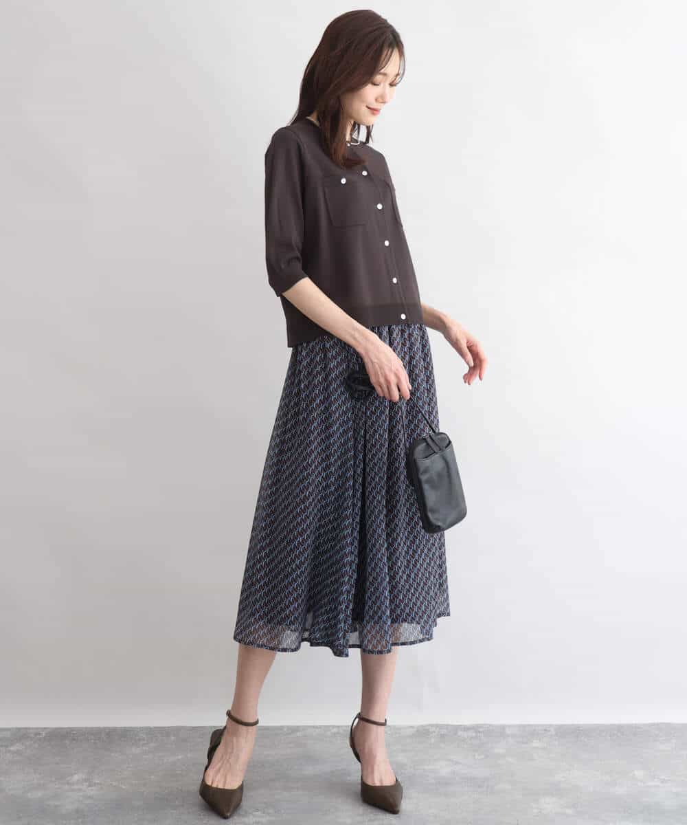 FKSGD53140 MK MICHEL KLEIN(MK ミッシェルクラン) [UVカット/接触冷感/洗える]コンパクトニットカーディガン ブラウン