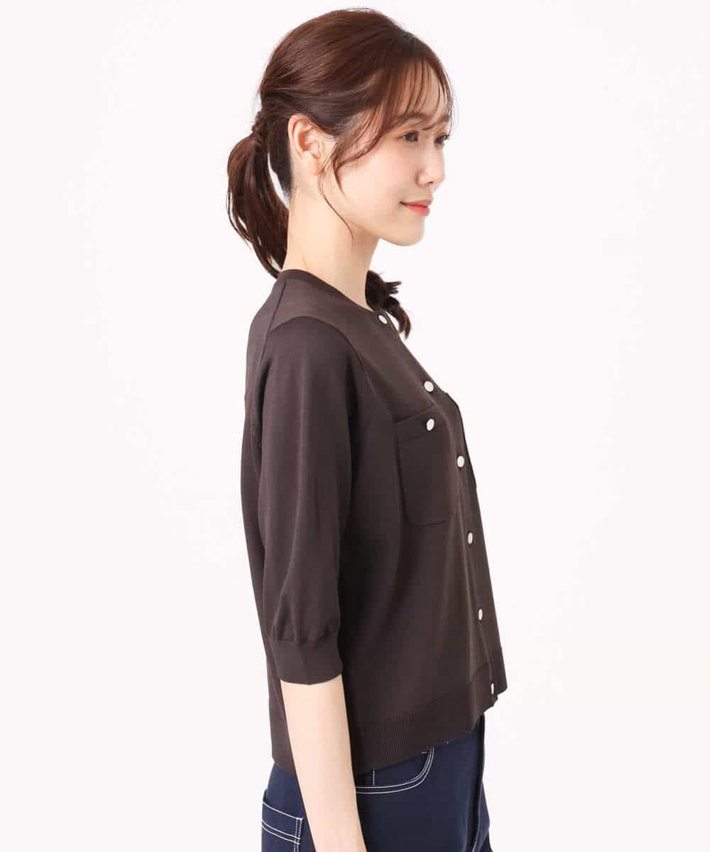 FKSGD53140 MK MICHEL KLEIN(MK ミッシェルクラン) [UVカット/接触冷感/洗える]コンパクトニットカーディガン ブラウン