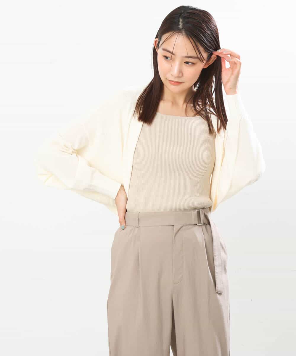 FKSGS06130 MK MICHEL KLEIN(MK ミッシェルクラン) ボレロニットカーディガン/洗える ベージュ