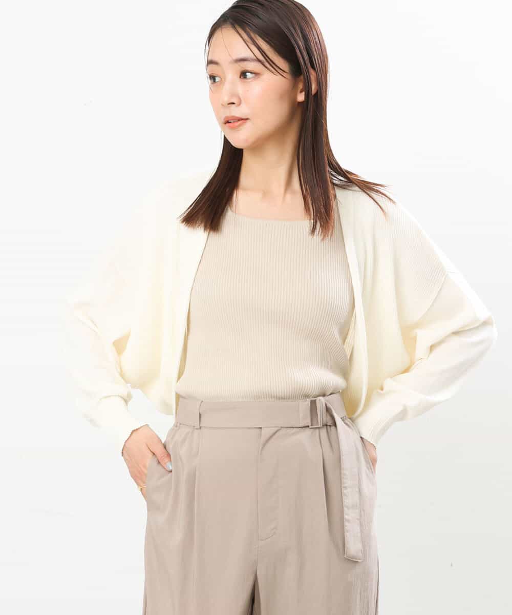 FKSGS06130 MK MICHEL KLEIN(MK ミッシェルクラン) ボレロニットカーディガン/洗える アイボリー