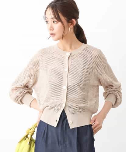 FKSGV06120  シアーメッシュニットカーディガン