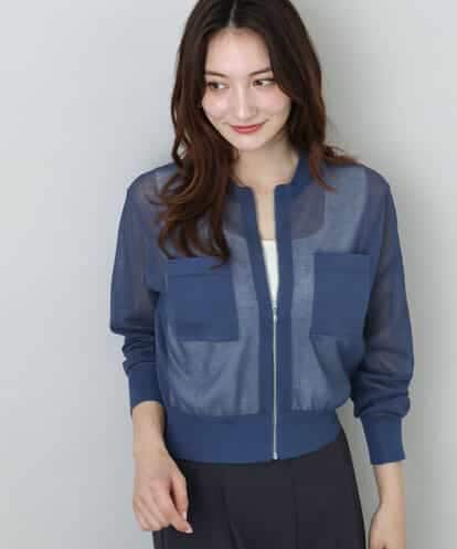 FKSHA52160 MK MICHEL KLEIN ダブルジップシアーニットブルゾン/接触冷感/洗える