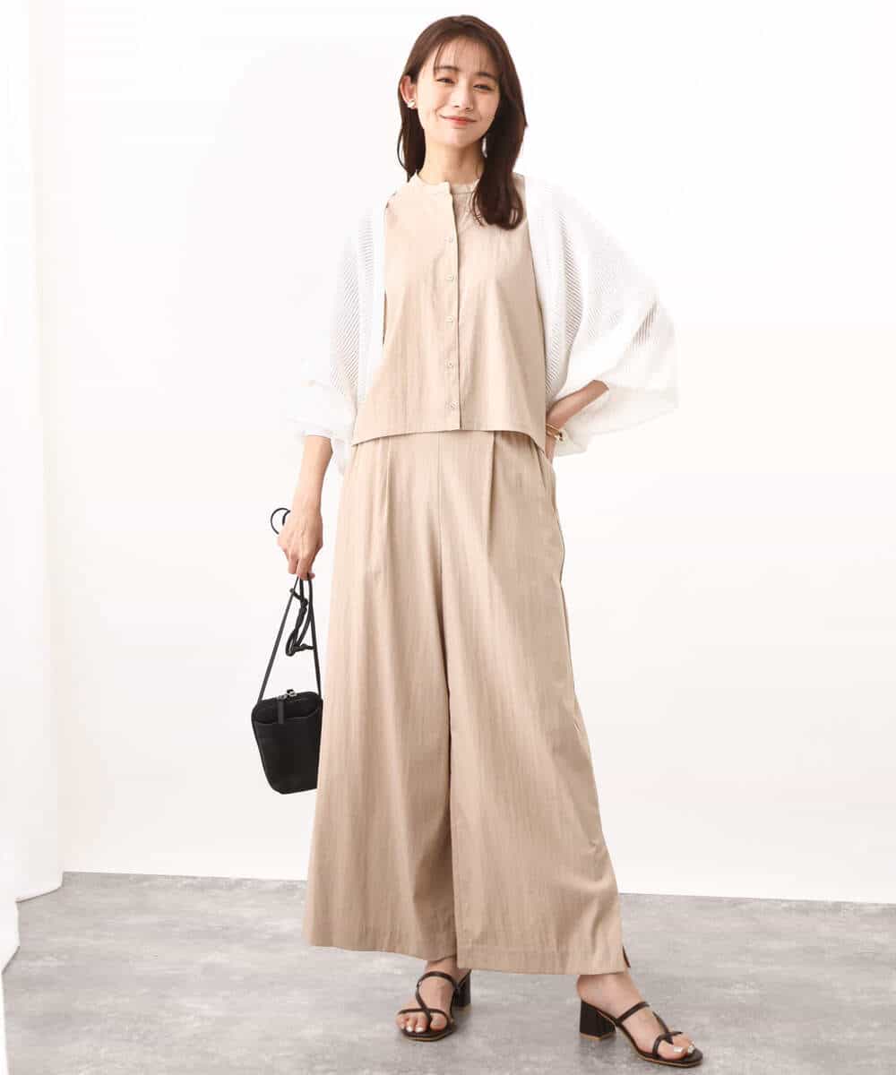 FKSHV60140 MK MICHEL KLEIN(MK ミッシェルクラン) レーシー編みモモンガニットカーディガン/洗える ベージュ