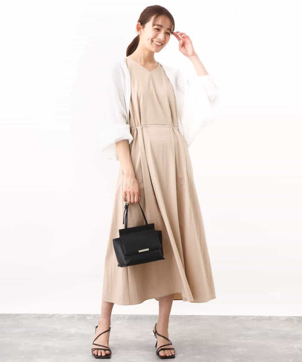 FKSHV60140 MK MICHEL KLEIN(MK ミッシェルクラン) レーシー編みモモンガニットカーディガン/洗える ベージュ
