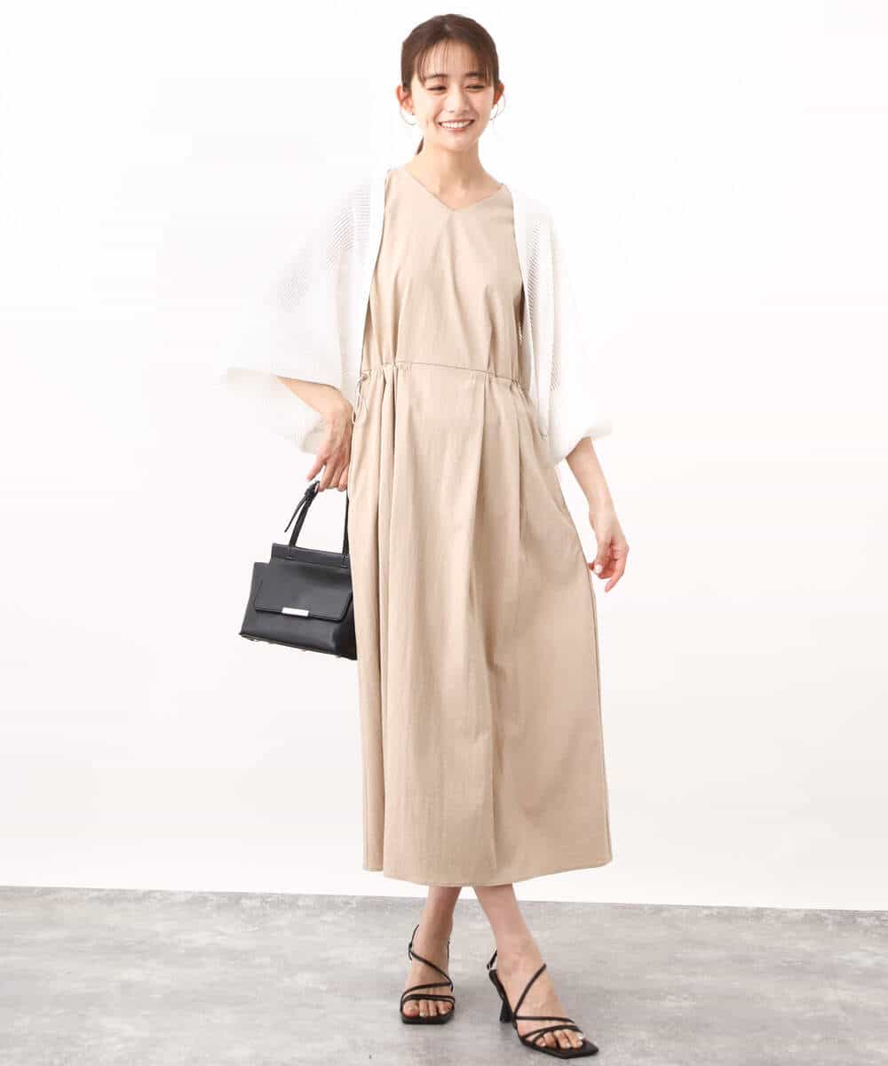 FKSHV60140 MK MICHEL KLEIN(MK ミッシェルクラン) レーシー編みモモンガニットカーディガン/洗える ベージュ