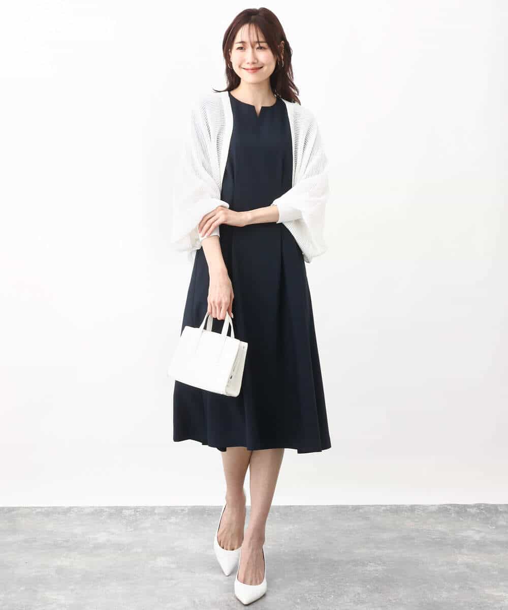 FKSHV60140 MK MICHEL KLEIN(MK ミッシェルクラン) レーシー編みモモンガニットカーディガン/洗える ベージュ