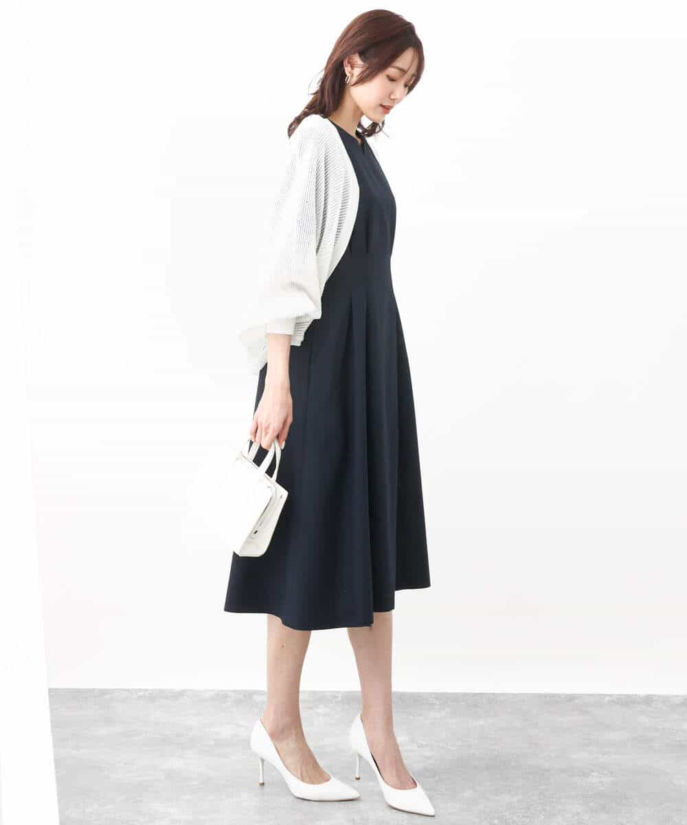 FKSHV60140 MK MICHEL KLEIN(MK ミッシェルクラン) レーシー編みモモンガニットカーディガン/洗える ベージュ