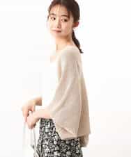 FKSHV60140 MK MICHEL KLEIN(MK ミッシェルクラン) レーシー編みモモンガニットカーディガン/洗える ベージュ