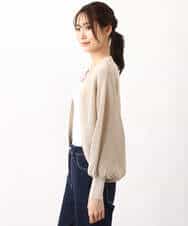 FKSHV60140 MK MICHEL KLEIN(MK ミッシェルクラン) レーシー編みモモンガニットカーディガン/洗える ベージュ