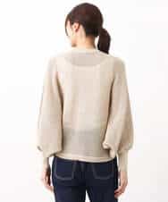 FKSHV60140 MK MICHEL KLEIN(MK ミッシェルクラン) レーシー編みモモンガニットカーディガン/洗える ベージュ