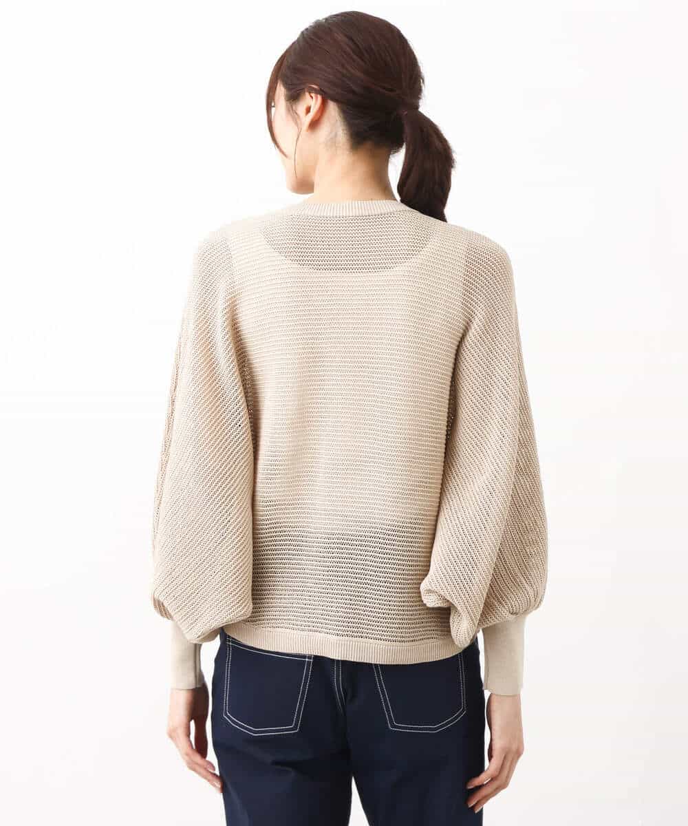 FKSHV60140 MK MICHEL KLEIN(MK ミッシェルクラン) レーシー編みモモンガニットカーディガン/洗える ベージュ