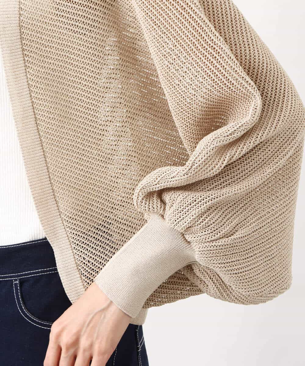 FKSHV60140 MK MICHEL KLEIN(MK ミッシェルクラン) レーシー編みモモンガニットカーディガン/洗える ベージュ