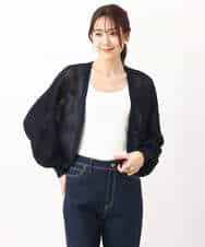 FKSHV60140 MK MICHEL KLEIN(MK ミッシェルクラン) レーシー編みモモンガニットカーディガン/洗える ベージュ