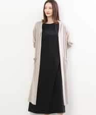FKSIS07160 MK MICHEL KLEIN(MK ミッシェルクラン) ロングニットカーディガン/洗える ベージュ