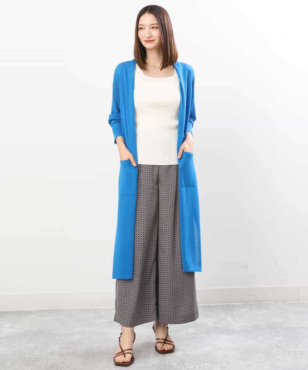 FKSIS07160 MK MICHEL KLEIN(MK ミッシェルクラン) ロングニットカーディガン/洗える ベージュ