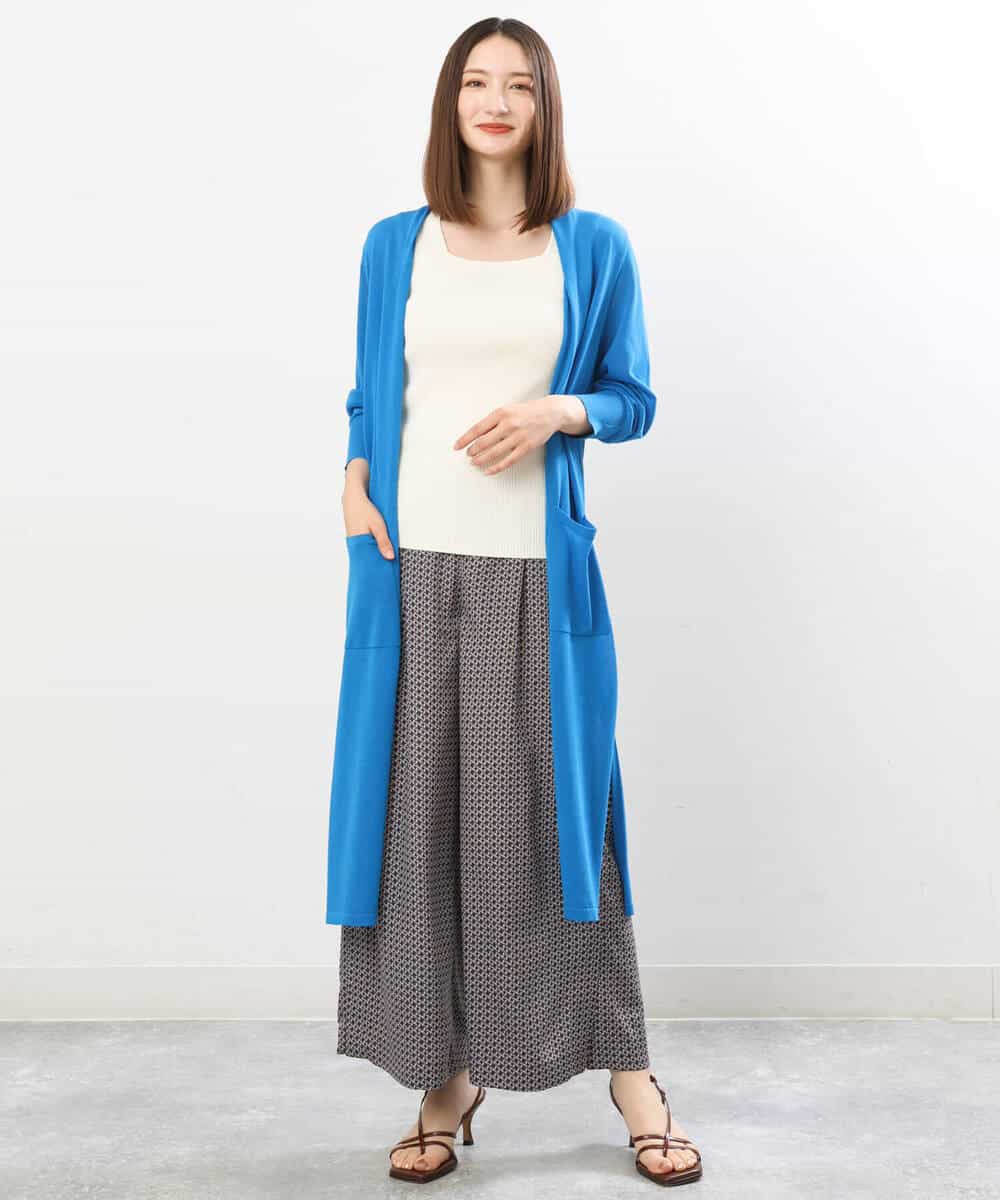 FKSIS07160 MK MICHEL KLEIN(MK ミッシェルクラン) ロングニットカーディガン/洗える ベージュ