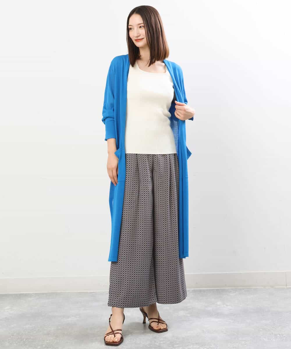FKSIS07160 MK MICHEL KLEIN(MK ミッシェルクラン) ロングニットカーディガン/洗える ベージュ