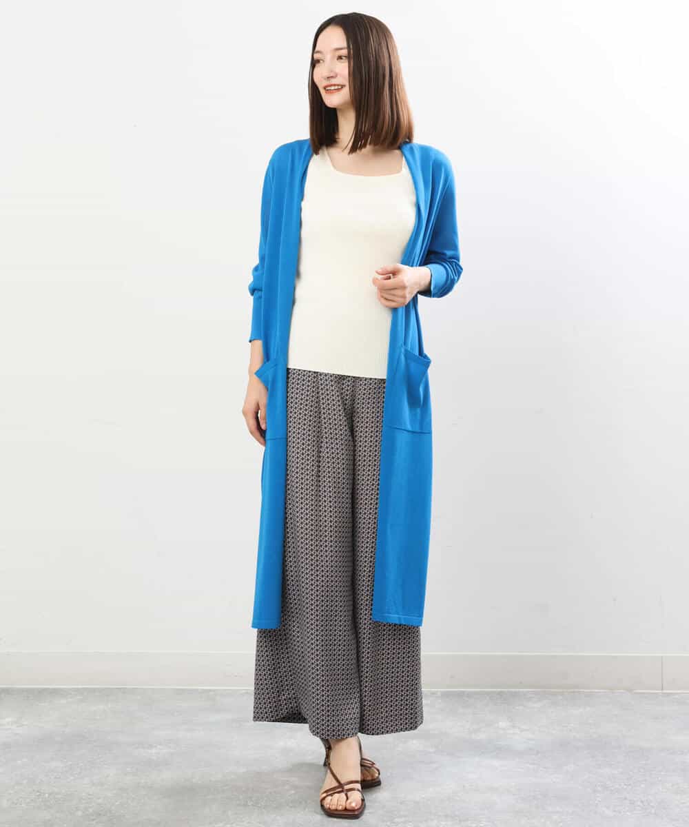 FKSIS07160 MK MICHEL KLEIN(MK ミッシェルクラン) ロングニットカーディガン/洗える ベージュ