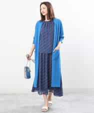 FKSIS07160 MK MICHEL KLEIN(MK ミッシェルクラン) ロングニットカーディガン/洗える ベージュ