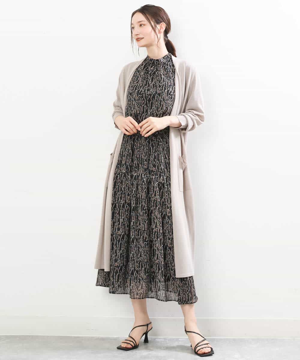 FKSIS07160 MK MICHEL KLEIN(MK ミッシェルクラン) ロングニットカーディガン/洗える ベージュ