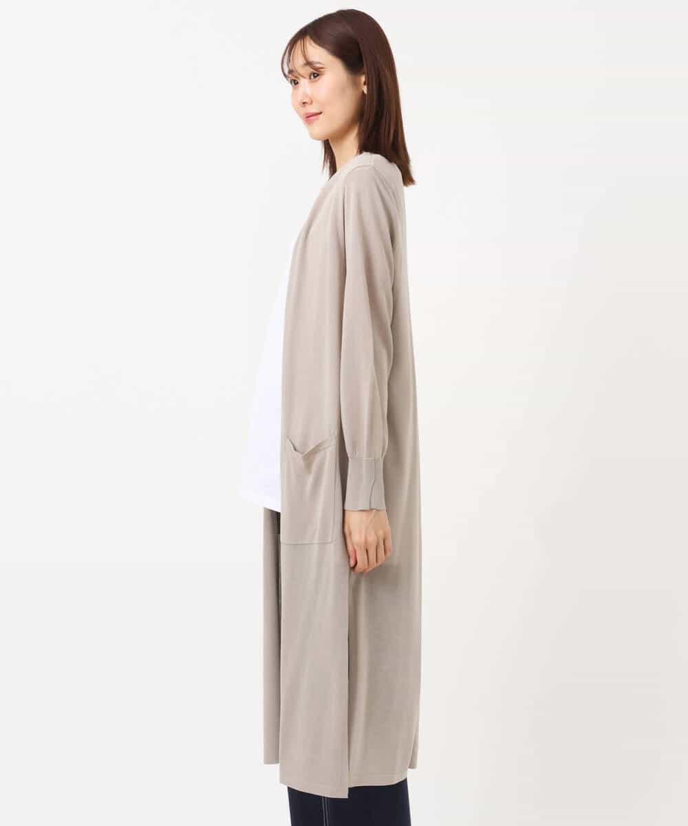 FKSIS07160 MK MICHEL KLEIN(MK ミッシェルクラン) ロングニットカーディガン/洗える ベージュ