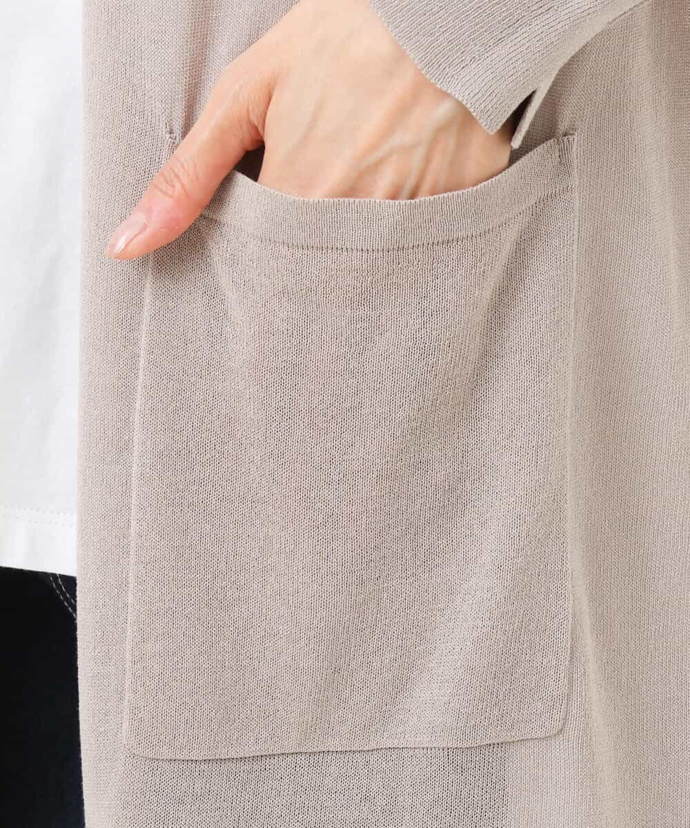 FKSIS07160 MK MICHEL KLEIN(MK ミッシェルクラン) ロングニットカーディガン/洗える ベージュ