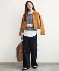 FKSJD30160 MK MICHEL KLEIN(MK ミッシェルクラン) [洗える]配色アーガイル柄ニットカーディガン グレー
