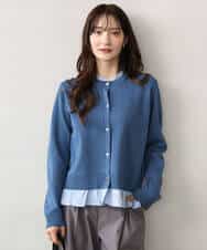 FKSJD31160 MK MICHEL KLEIN(MK ミッシェルクラン) [洗える]フリルレイヤードニットカーディガン ネイビー