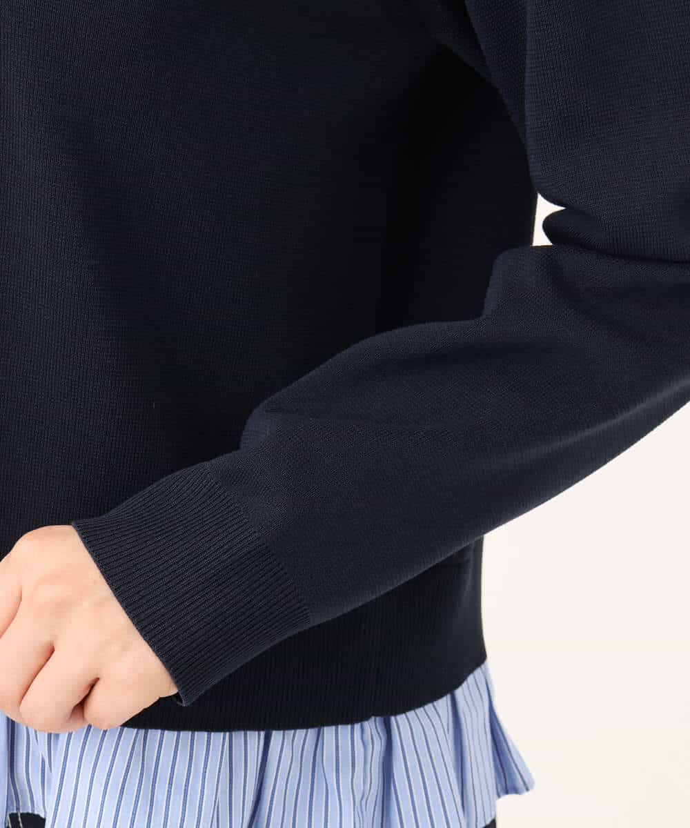 FKSJD31160 MK MICHEL KLEIN(MK ミッシェルクラン) [洗える]フリルレイヤードニットカーディガン ネイビー