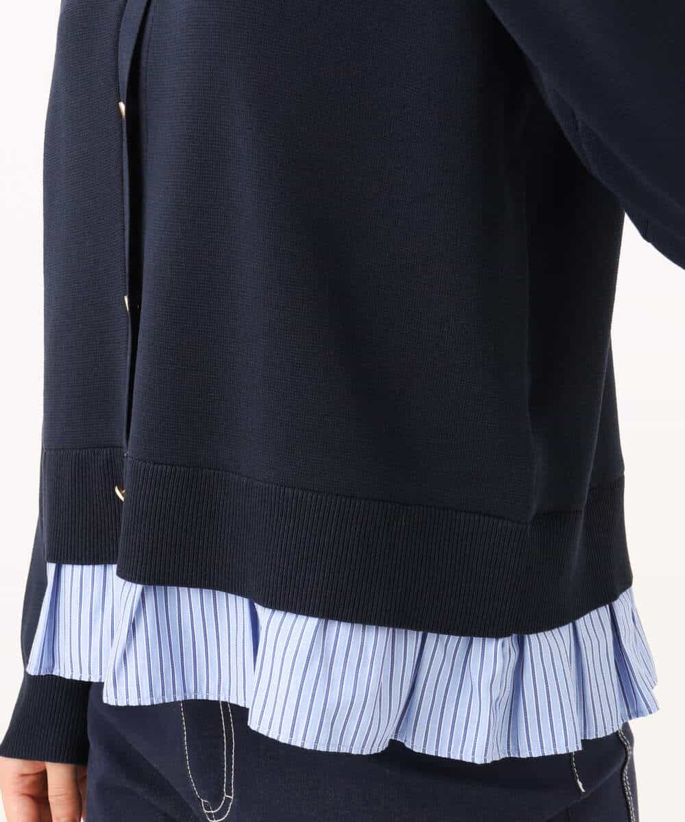 FKSJD31160 MK MICHEL KLEIN(MK ミッシェルクラン) [洗える]フリルレイヤードニットカーディガン ネイビー