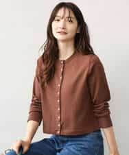 FKSJD33150 MK MICHEL KLEIN(MK ミッシェルクラン) [洗える]ドット釦コンパクトニットカーディガン ブラック