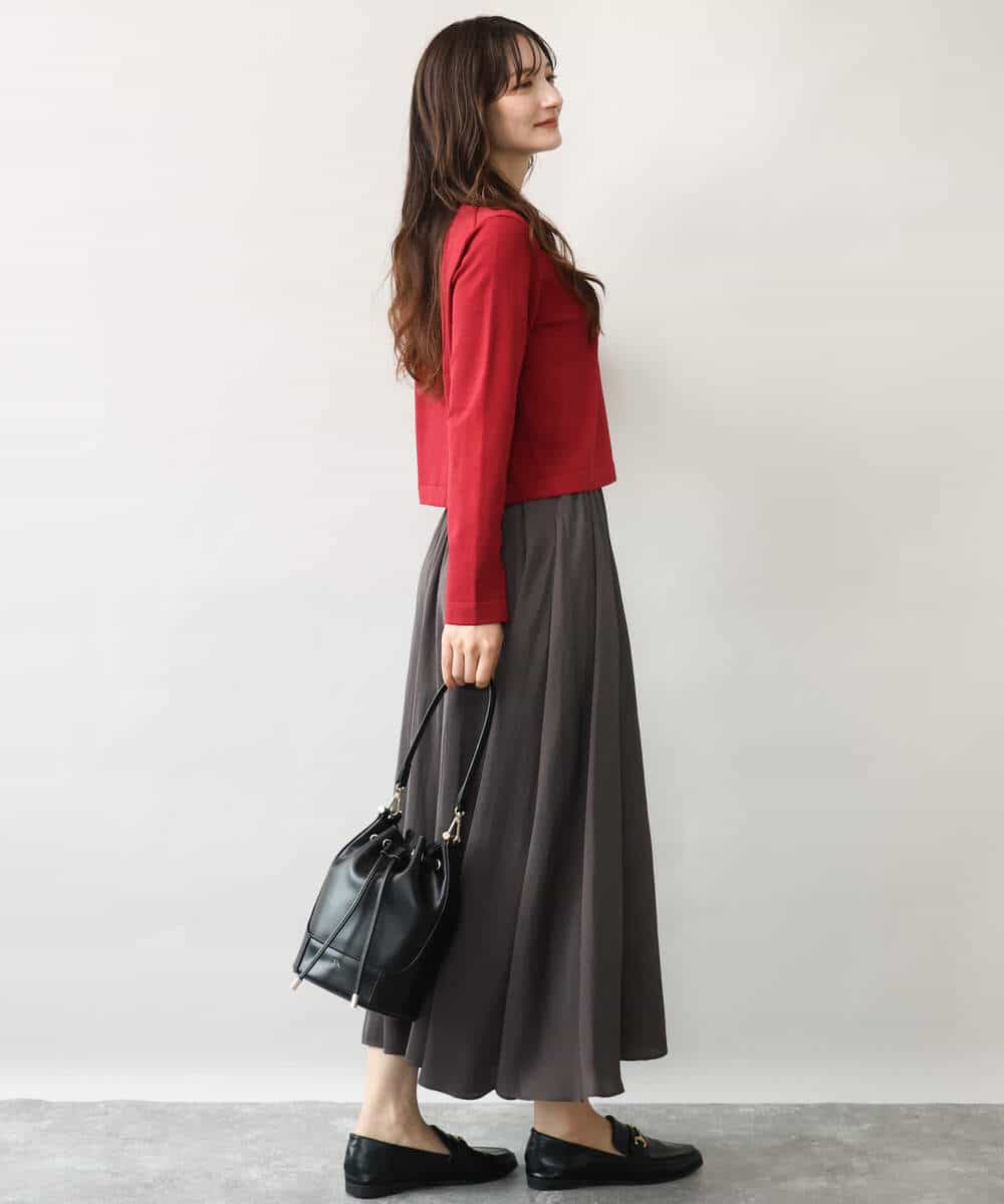 FKSJD33150 MK MICHEL KLEIN(MK ミッシェルクラン) [洗える]ドット釦コンパクトニットカーディガン ブラック