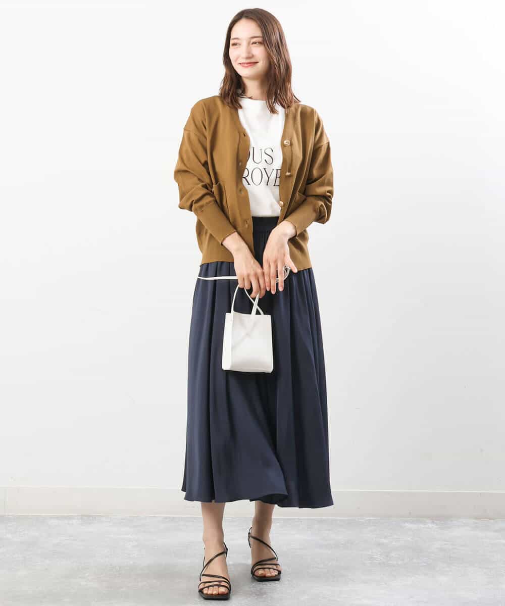 FKSJS09130 MK MICHEL KLEIN(MK ミッシェルクラン) スポンディッシュニットカーディガン/洗える ワイン
