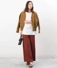 FKSJS09130 MK MICHEL KLEIN(MK ミッシェルクラン) スポンディッシュニットカーディガン/洗える ワイン