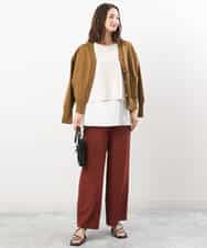 FKSJS09130 MK MICHEL KLEIN(MK ミッシェルクラン) スポンディッシュニットカーディガン/洗える ワイン
