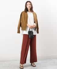 FKSJS09130 MK MICHEL KLEIN(MK ミッシェルクラン) スポンディッシュニットカーディガン/洗える ワイン