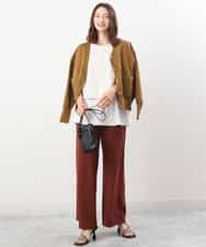 FKSJS09130 MK MICHEL KLEIN(MK ミッシェルクラン) スポンディッシュニットカーディガン/洗える ワイン