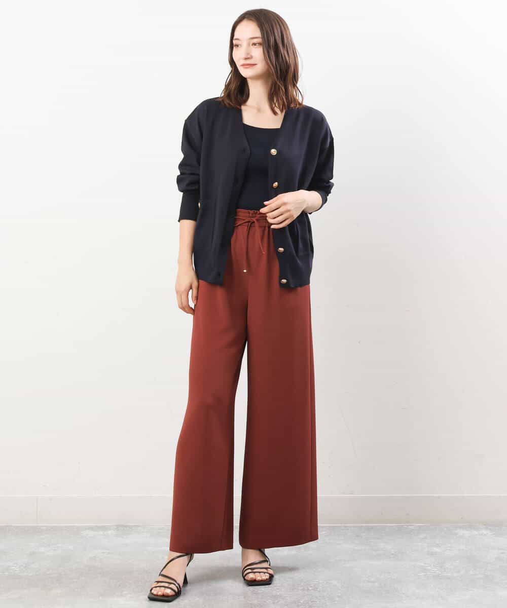FKSJS09130 MK MICHEL KLEIN(MK ミッシェルクラン) スポンディッシュニットカーディガン/洗える ワイン