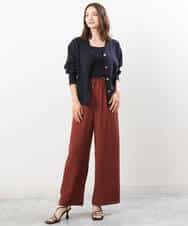 FKSJS09130 MK MICHEL KLEIN(MK ミッシェルクラン) スポンディッシュニットカーディガン/洗える ワイン