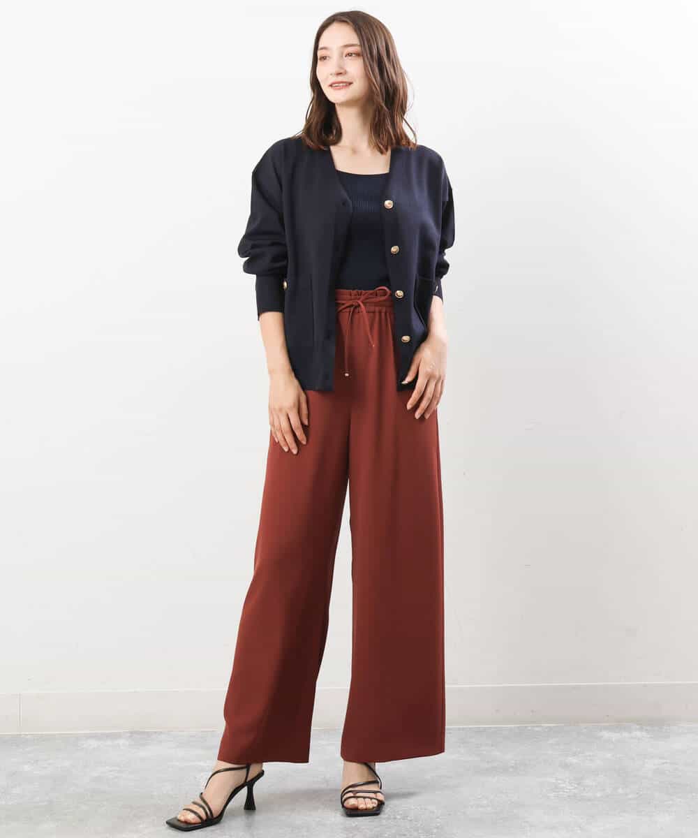 FKSJS09130 MK MICHEL KLEIN(MK ミッシェルクラン) スポンディッシュニットカーディガン/洗える ワイン