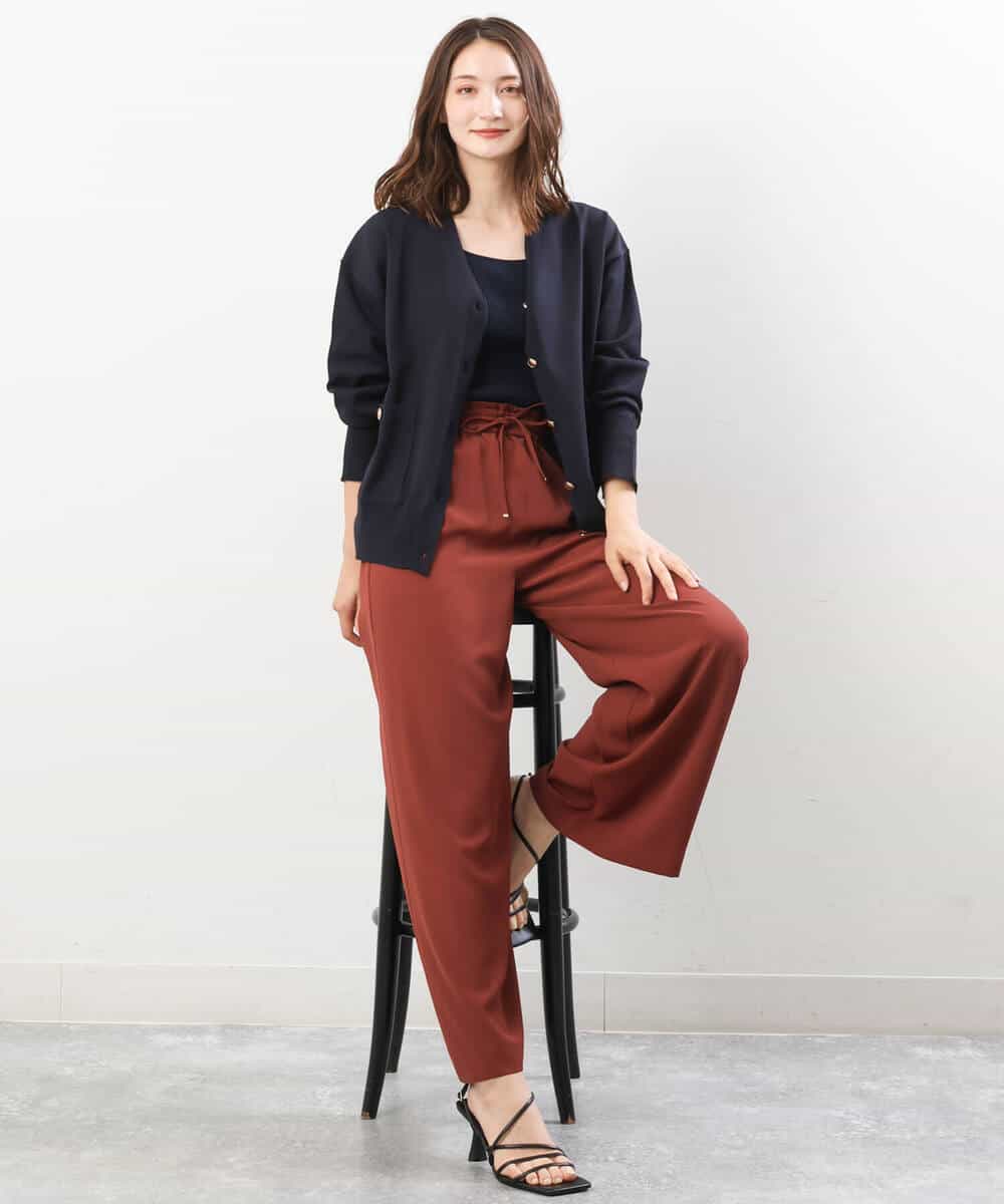 FKSJS09130 MK MICHEL KLEIN(MK ミッシェルクラン) スポンディッシュニットカーディガン/洗える ワイン